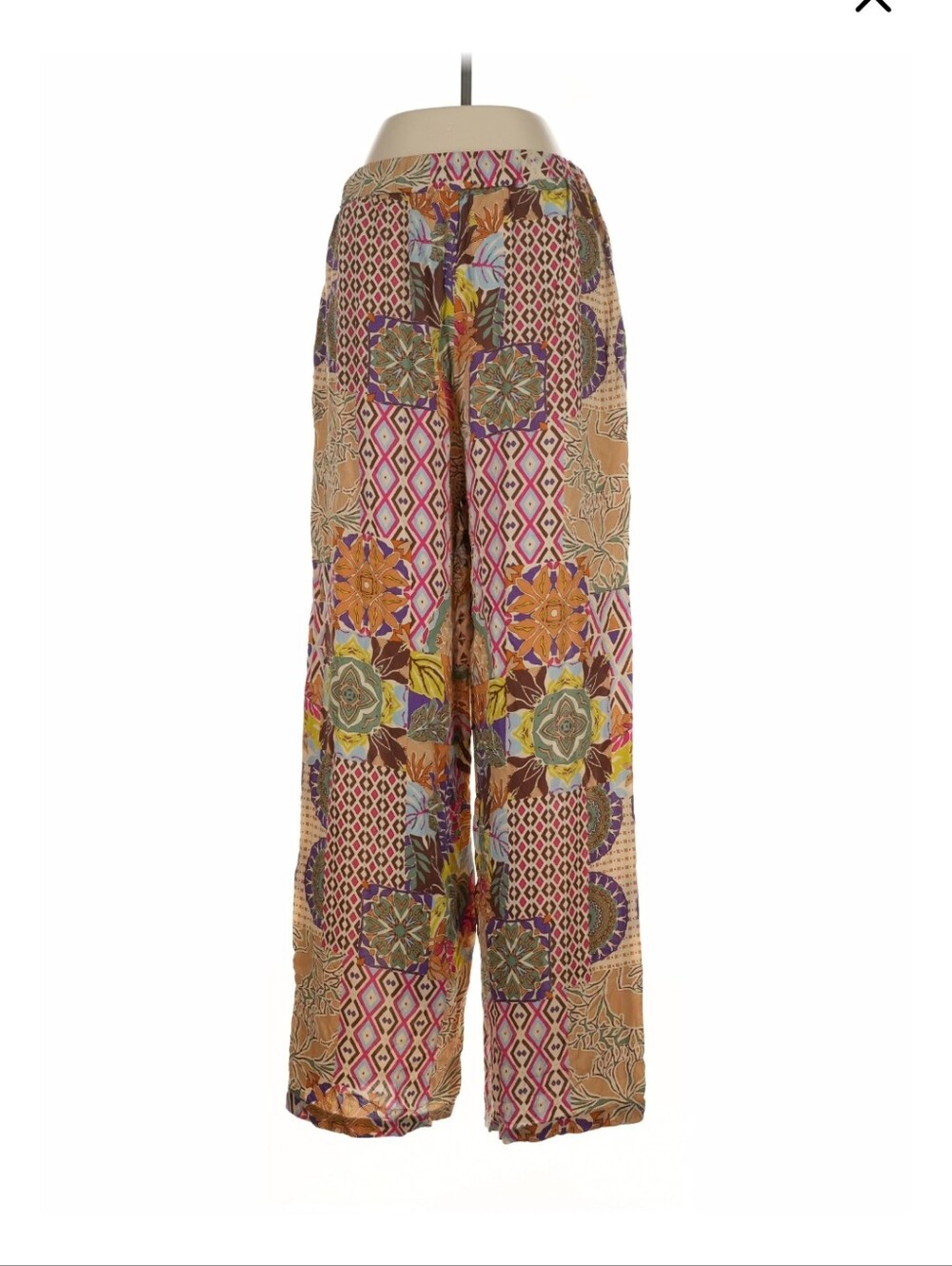 ZARA Print Straight-Leg Floral Patchwork Pants - Multicolor - Picture 3 of 4